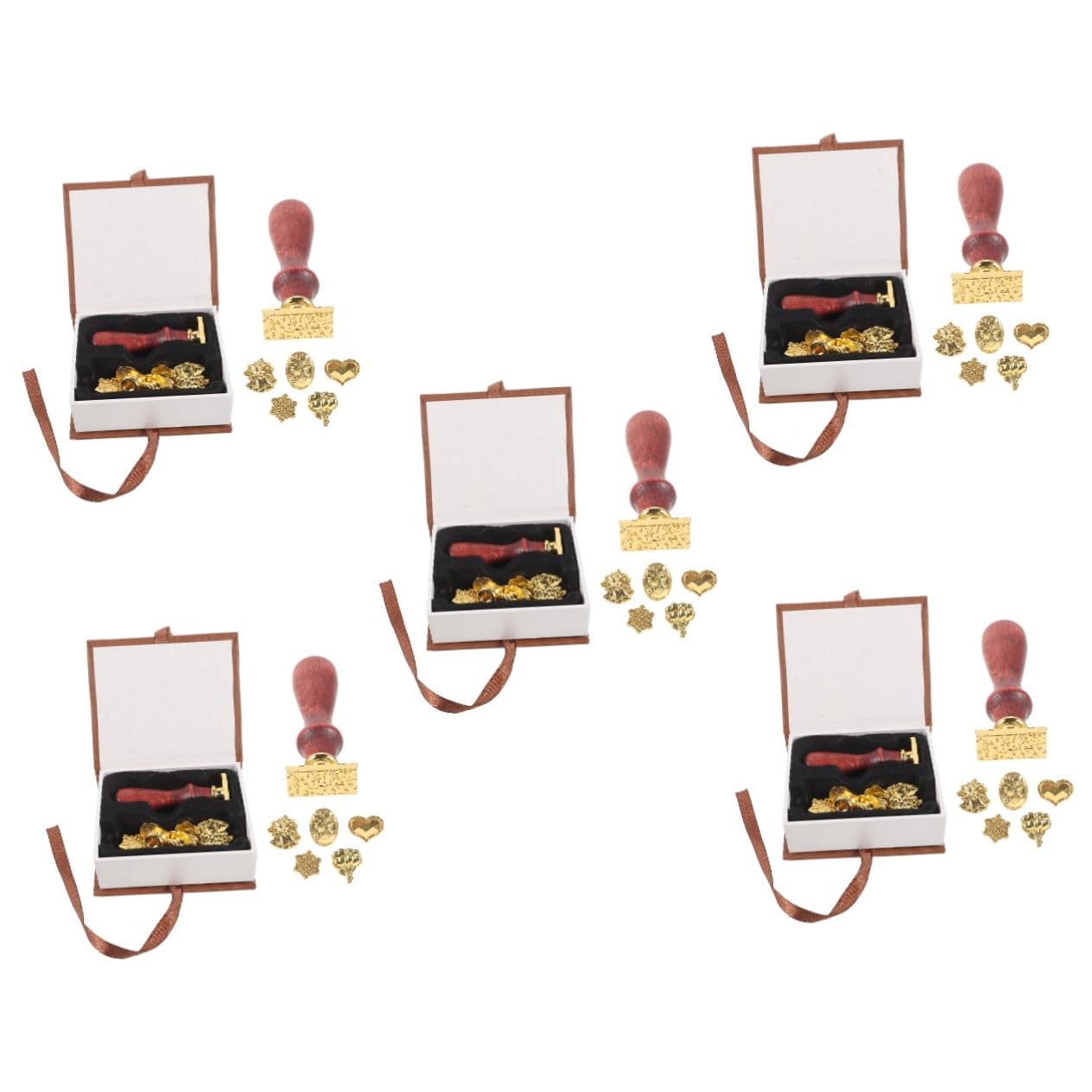 DOITOOL 5 Sätze Vintage Siegellackstifte Wachsstempel Briefstempel Lacksiegel Stempel hochzeitsdeko briefumschläge dekoration Wachssiegelstempel DIY-Dekorstempel Metall