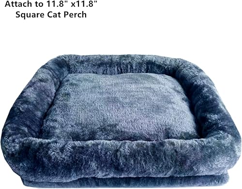 Miniatura 2 de SHENGOCASE Accesorios de torre de árbol de gato, piezas de repuesto, funda de cama para perca de gato con banda elástica (11.8 x 11.8 pulgadas, gris)