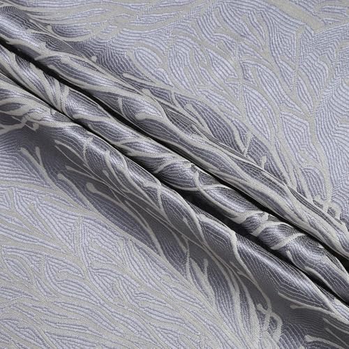 Image of Homestan Jacquard Long Door Curtains 9 Feet Long Set of 1, Elegant Screen for Door with Grommet for Home Decor (9x4 Feet, Grey)