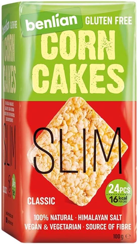 – Slim Corn Cakes, Classic, 100g | Gluten-Free | High Fiber | Vegan-Friendly | No Artificial Additives