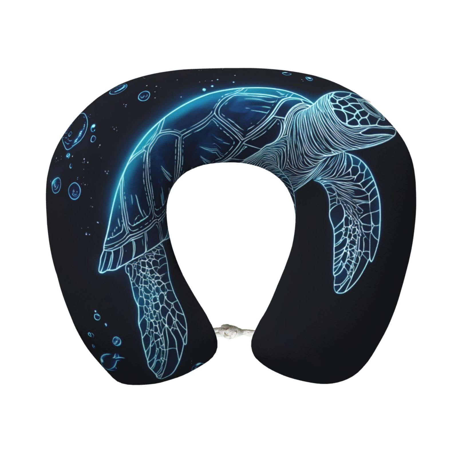 Turtle Memory Foam Travel Pillow Soft U-Shaped Neck Support with Washable Cover and Adjustable Snap for Travel Rest