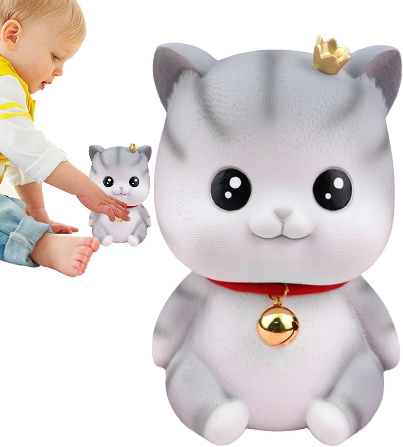TERRIFI Cat Money Bank, Saving Money Jar, Decorative Coin Bank for Home, Living Room, Bookshelf, Cute Cat Design, Money Saving Box, Ideal for Kids and Adults, Stylish Home Decor Piece