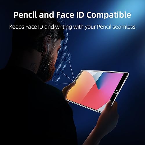 Miniatura 3 de NEW'C Paquete de 2 protectores de pantalla diseñados para iPad 9 (2021), iPad 8 (2020), iPad 7 (2019) de 10.2 pulgadas, 987 generación, marco de
