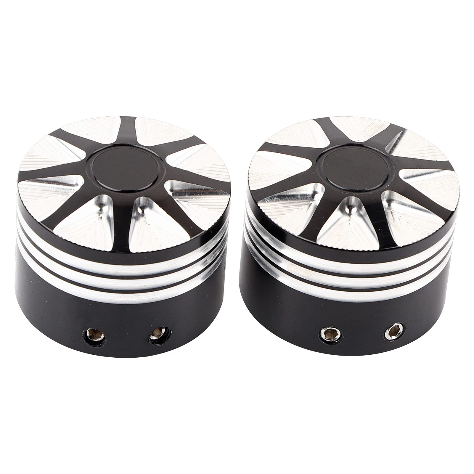 2 Pezzi Copriasse Anteriore Motociclo In Alluminio CNC - Nero, Per Electra Glide E Modelli Compatibili - Foto 3