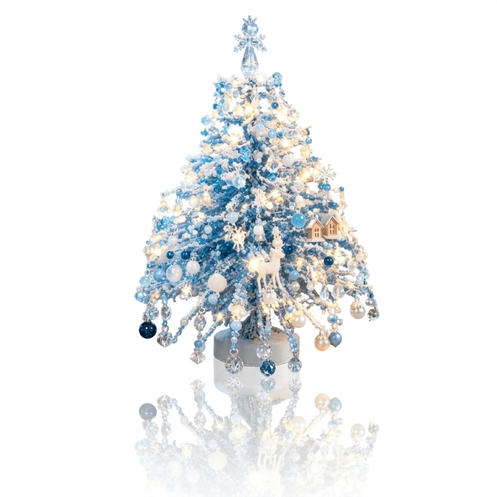 DIY Crystal Beaded Christmas Tree Kit, Colourful Christmas Craft Set (B)