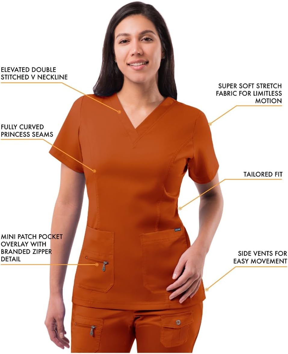 Adar Pro Scrubs for Women - Elevated V-Neck Scrub Top