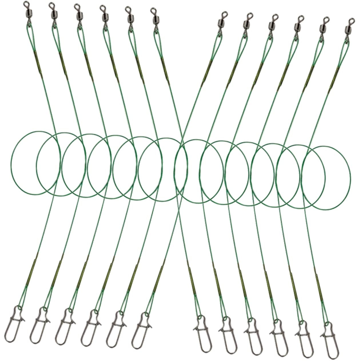 UPKOCH 25Pcs Stainless Steel Fishing with Swivels Durable Fishing Wires for Freshwater Saltwater for Bass Trout Carp and More High Strength Tackle Supplies