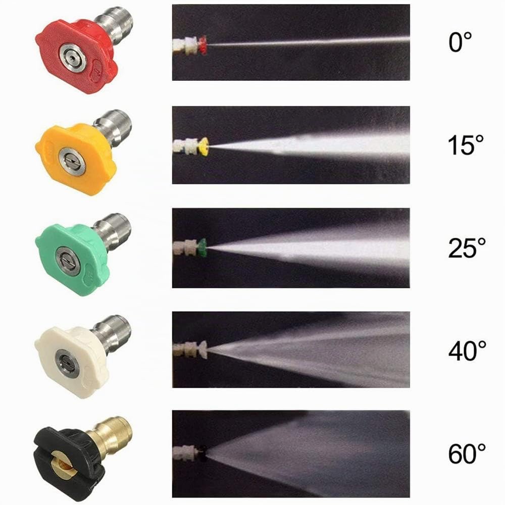 Stone Banks Ugello turbo rotante in ottone, 4000 PSI, ugello per idropulitrice a connessione rapida da 1/4" con 5 punte, set di accessori per pistola per idropulitrice