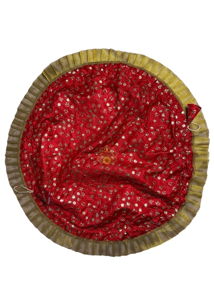 Bridal Red Bhagalpuri Godh Potli Bag | Golden Work Potli for Women | Marriage, Haldi, Godh Bharai | Designer Ethnic Potli-image-45