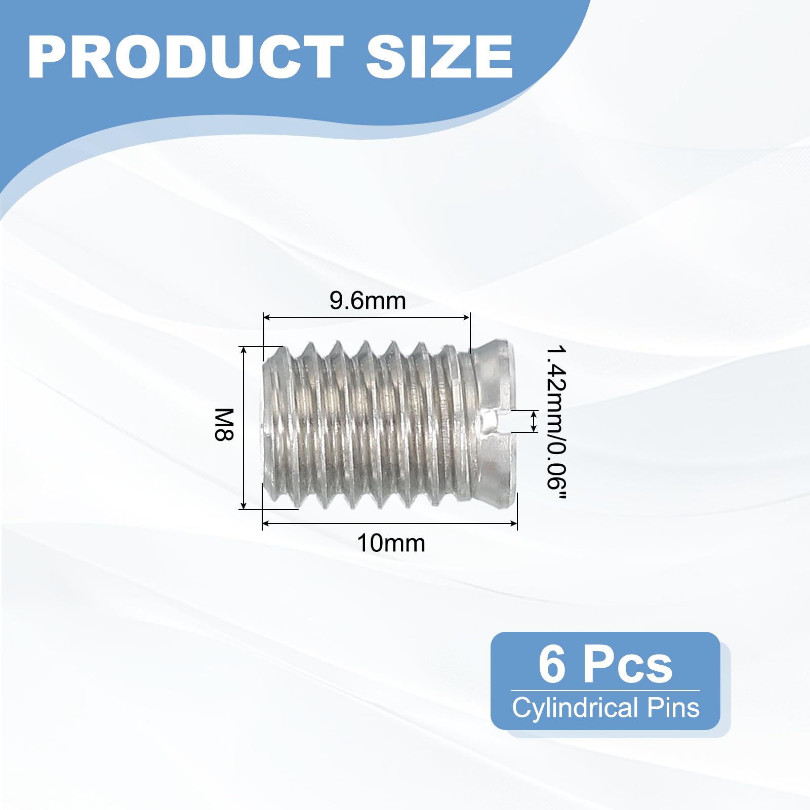 PATIKIL M8 x 10mm Slotted Cylindrical Pin - Image 2