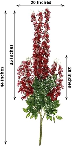 Miniatura 3 de Efavormart - 5 arbustos de 44 pulgadas de vino artificial de glicina vid ratta seda colgante guirnalda decoración de boda