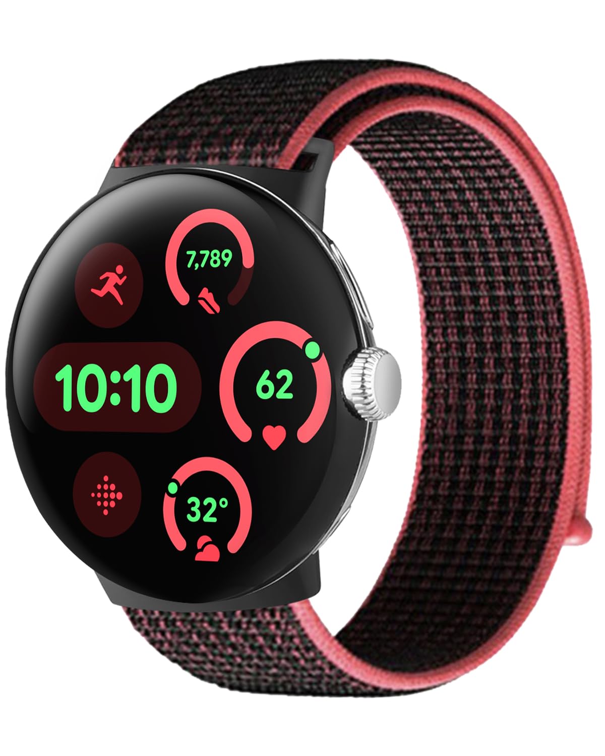 Photo 1 of BlackPro Compatible with Google Pixel Watch 4 45mm/3 41mm Band, Adjustable Breathable Sport Strap for Google Pixel 4/3/2/1 Band for Men Women (Peach Black, Pixel Watch 1/2/3(41mm))