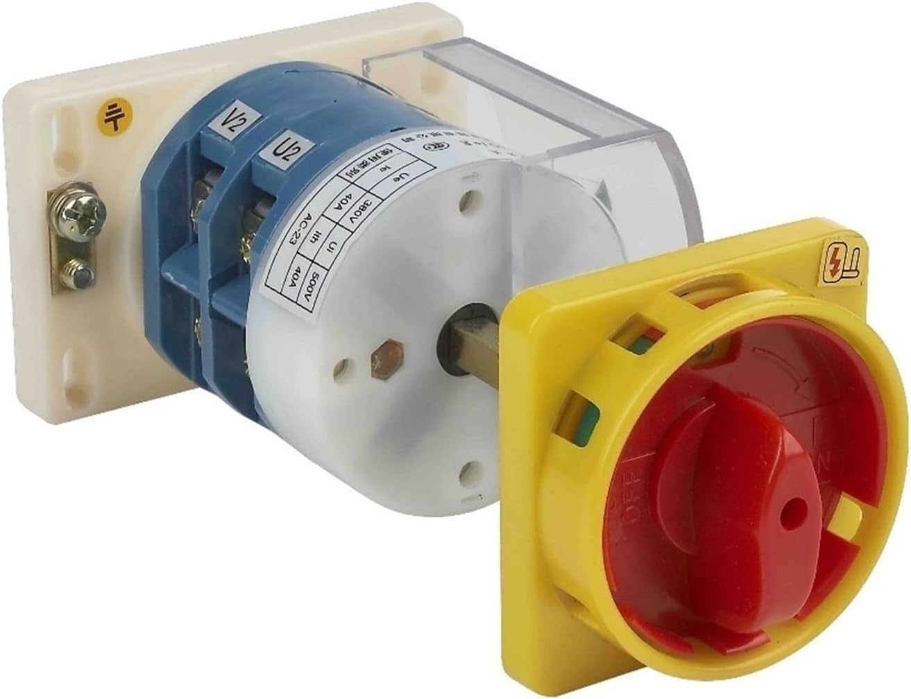 HZ12-40/08 Extension Rod Rotary Switch 40A 380V 2-Digit 2-Pole Emergency Stop Padlock Power-Off Motor Switch
