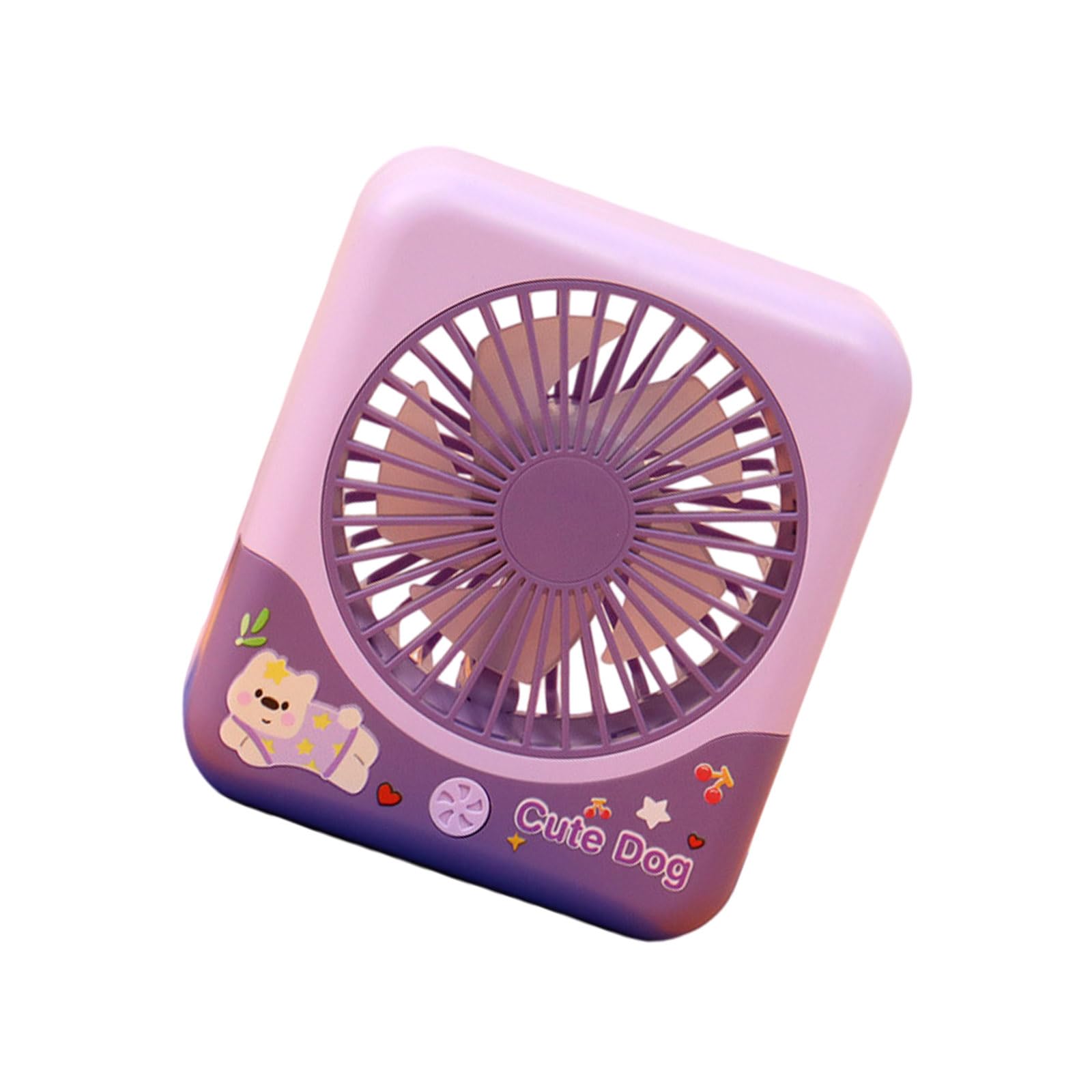 Buxuaaaa Portable Desk Fan with Night Light 3 Adjustable Airflows Speeds USB Rechargeable Cartoon Desktop Fan for Small Space Personally Cooling