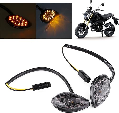 Miniatura 2 de Kit de 2 luces LED intermitentes para motocicleta, con forma de ojo, color ámbar, para Honda Grom 2014-2016