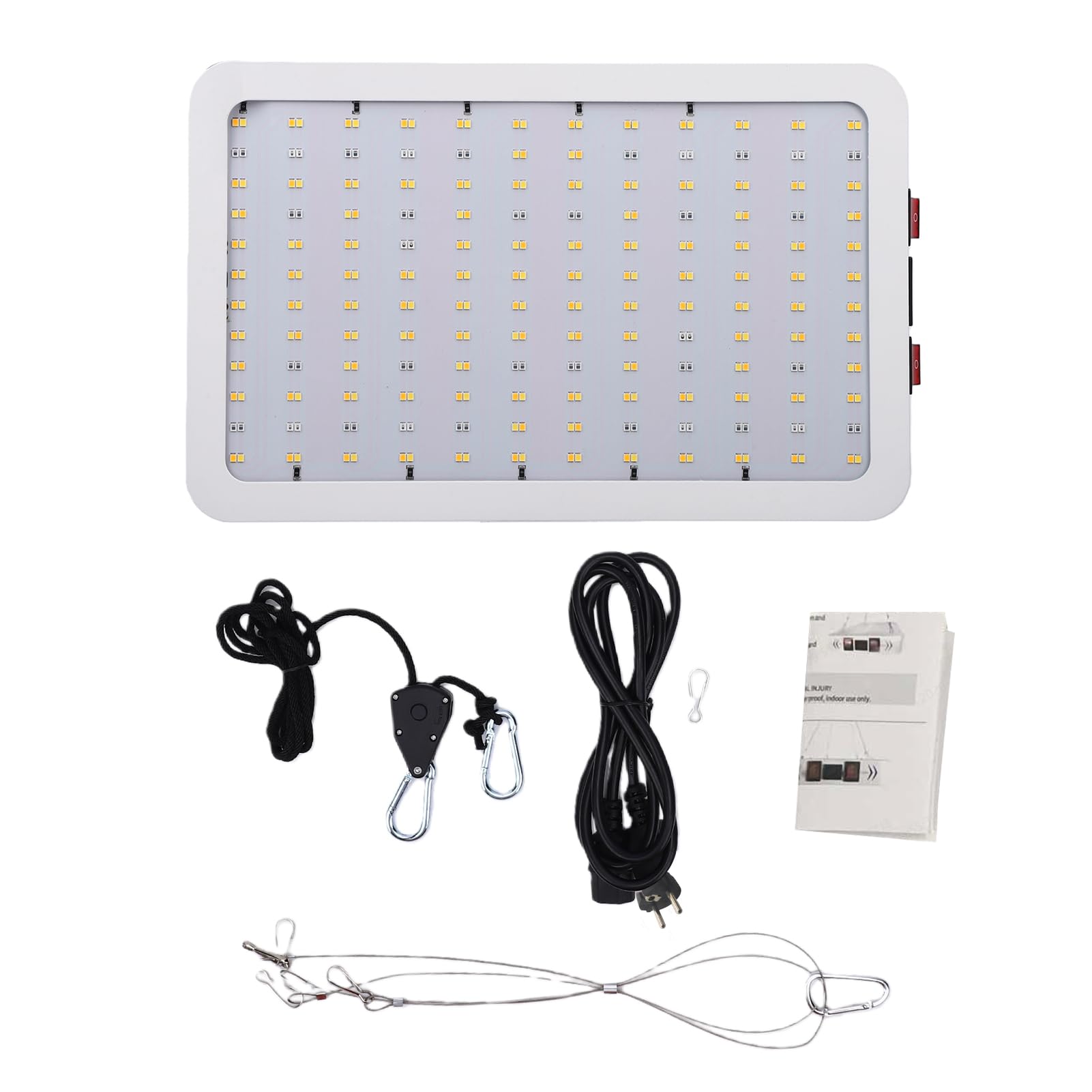 ZJchao LED Coltiva La Luce Luce Per Piante Da Interno Per Piante Idroponiche 30W Spettro Completo 288 LED Modalità Veg Bloom 6000LM PPFD Per Sospese Per Da (Spina UE 110‑240 V)