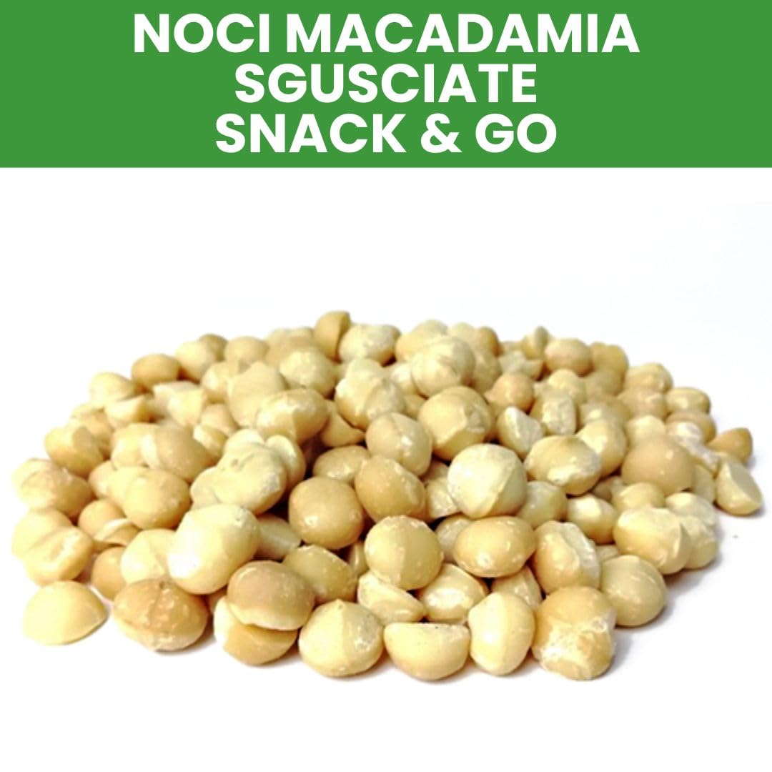 Alfano dal 1940 Noci Macadamia Sgusciate Snack & Go 20 Pacchetti Monoporzione da 30g Frutta Secca Ricca di Magnesio e Fonte di Potassio