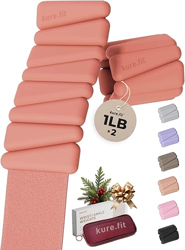 Miniatura 10 de kure.fit Juego de pesas ajustables para muñeca y tobillo, pares de 1 libra, versátiles para yoga, caminar, correr, barras, pilates, cardio y