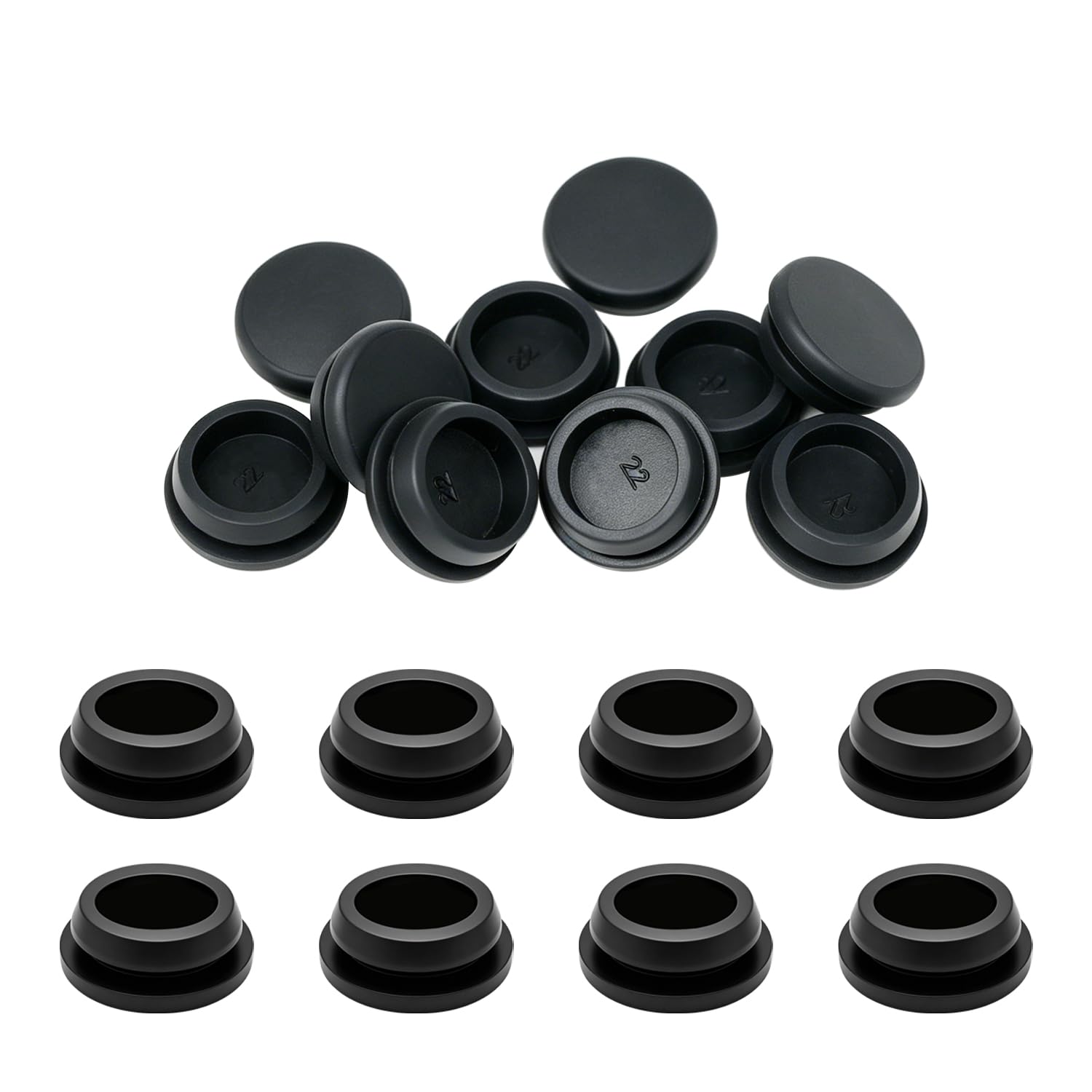 10PCS 22mm Black Hole Plug Rubber Plugs for Holes, 7/8inch Screw Hole Plugs DD044-22B