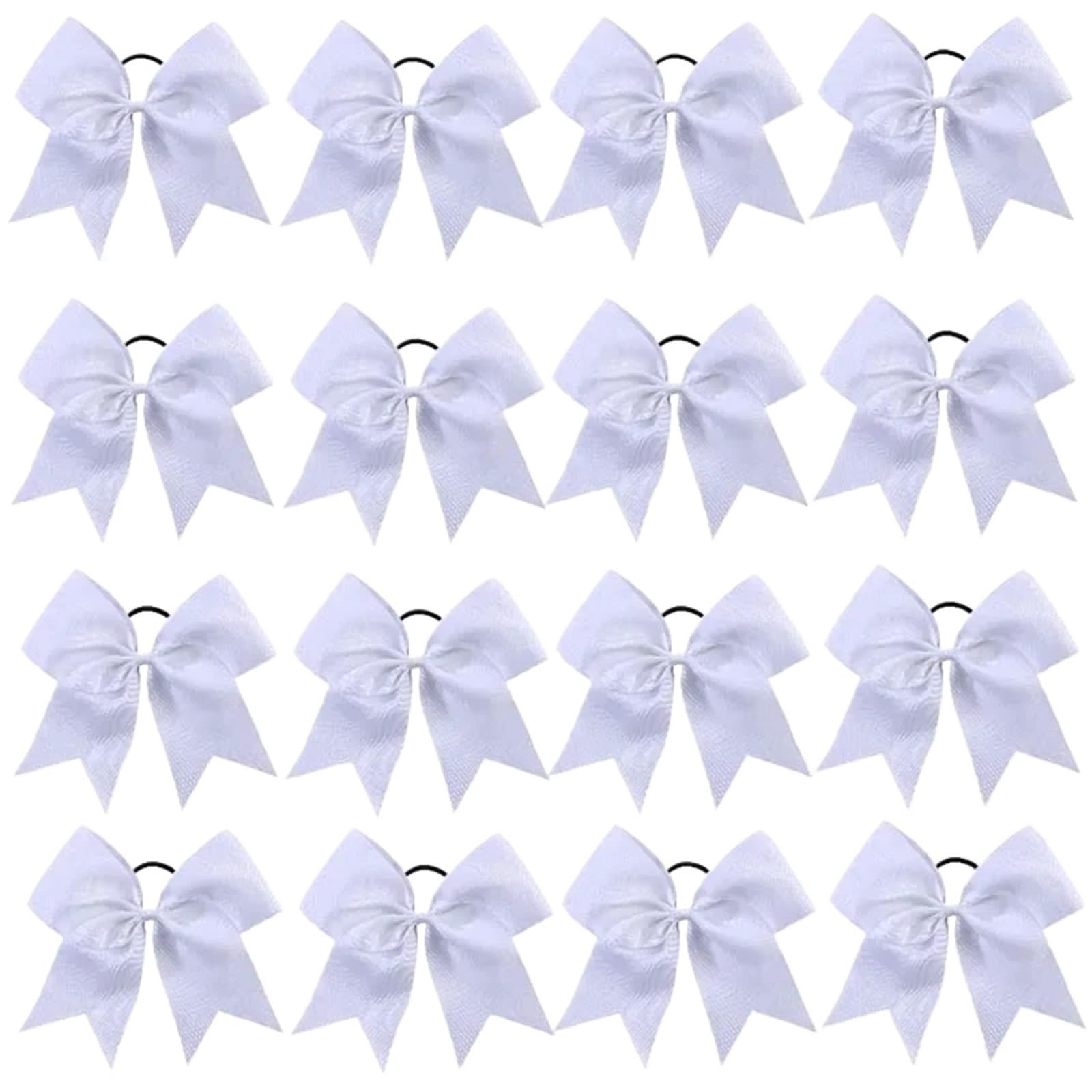 16 pezzi fiocchi for capelli da cheerleader tinta unita fiocco grande con elastico carino fascette for capelli for donne ragazza nastro fiocco elastico fascia copricapo accessori Per Ragazze Adolescen
