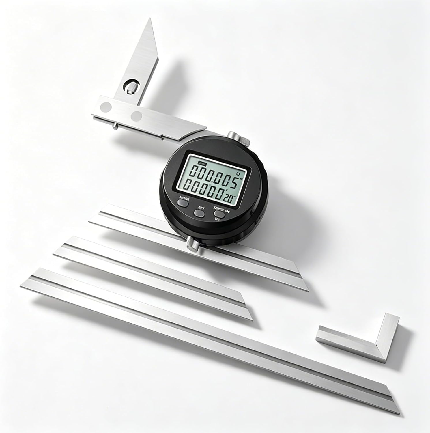 Transportador De Ángulos Universal, De Acero Inoxidable, Ajustable De 0 A 360 Grados, Con Pantalla Digital Lcd Y Resolución De 0,005°, Para Trabajos De Carpintería.