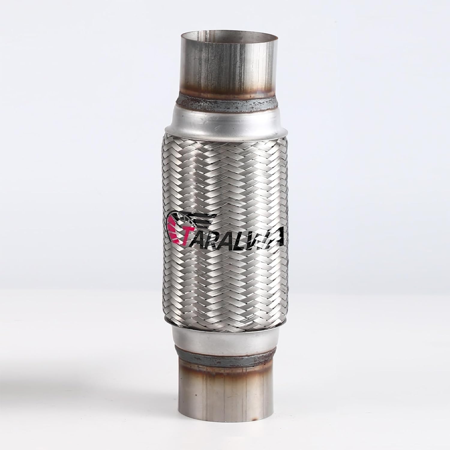 Universal Braided Exhaust Flexible Pipe-Stainless Steel with Nipple(2.5 Inch x 8 Inch w/Ends 12 Inch) for Automotive Repair,2PCS,D812AA