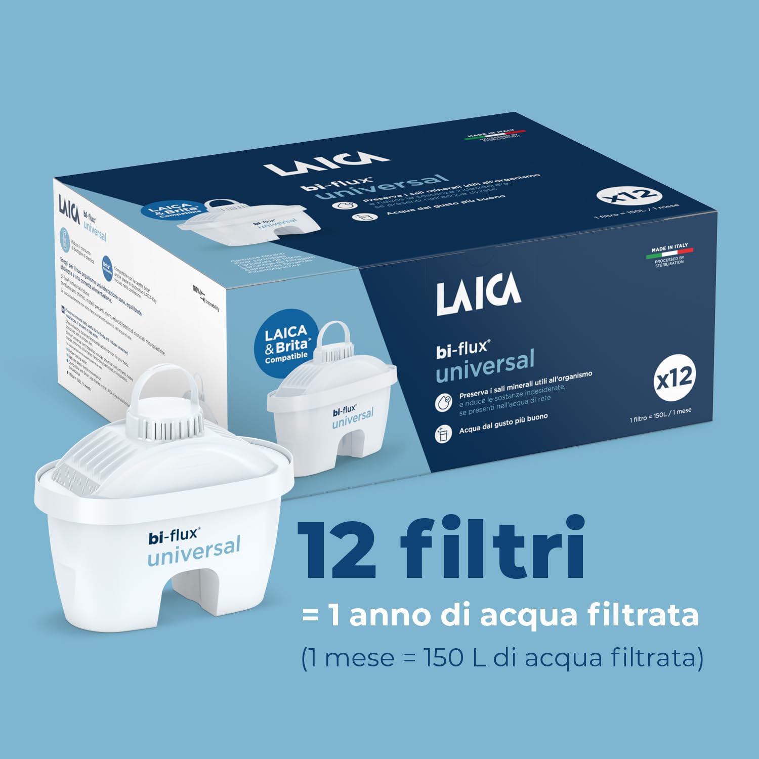 LAICA bi-flux universal 12 Filtri Acqua - Compatibile con LAICA e