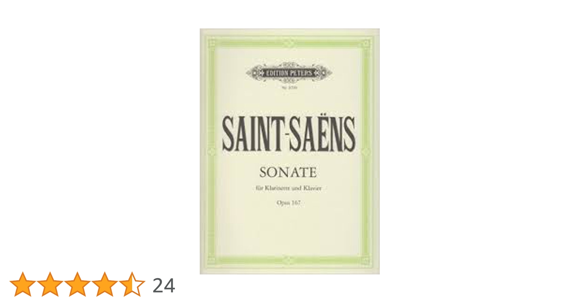 サン・サーンス: クラリネット・ソナタ Op.167/ペータース社 サン・サーンス: クラリネット・ソナタ Op.167/ペータース社