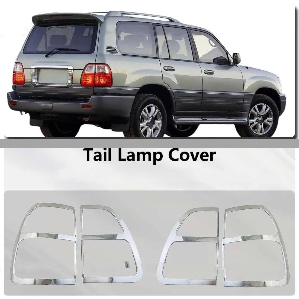 Cubierta de luz trasera Cubiertas Cromadas Plateadas Para Faros Traseros Para Lexus Para LX470 1997-2007 Accesorios Decorativos Para Coche Cubierta luz trasera