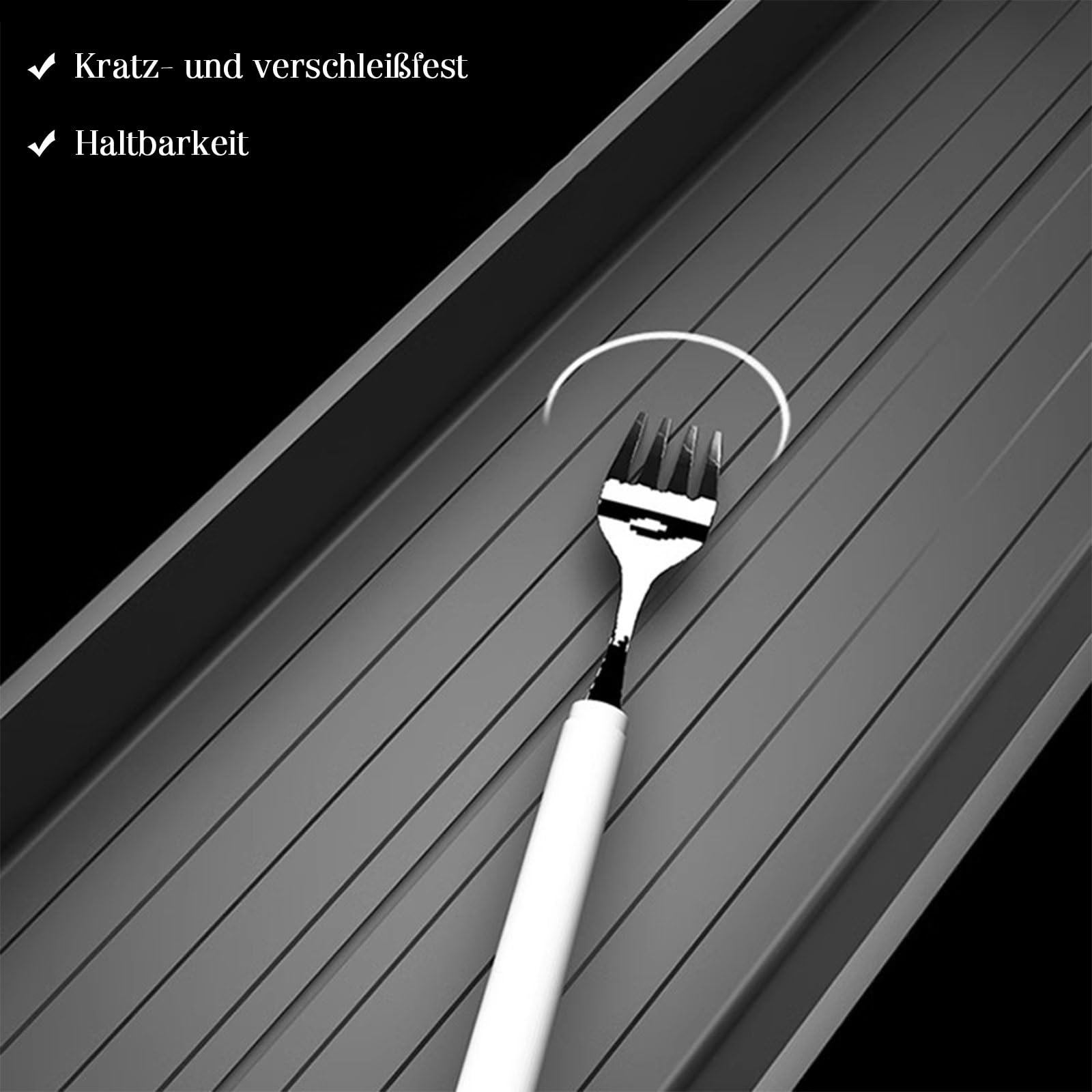 Verstellbarer Besteckkasten für Schubladen – Integrierter Besteckorganizer aus Aluminium, schwarzer, wasserdichter Utensilieneinsatz für die Küche – Fächer zur Aufbewahrung von Löffeln, Gabe