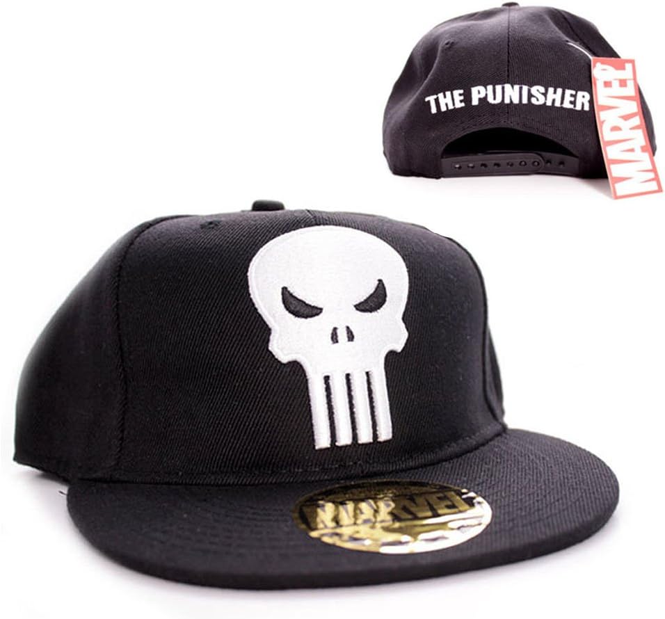 Marvel Comics The Punisher – Skull Logo Baseball Cap Men's Snapback Cap Black