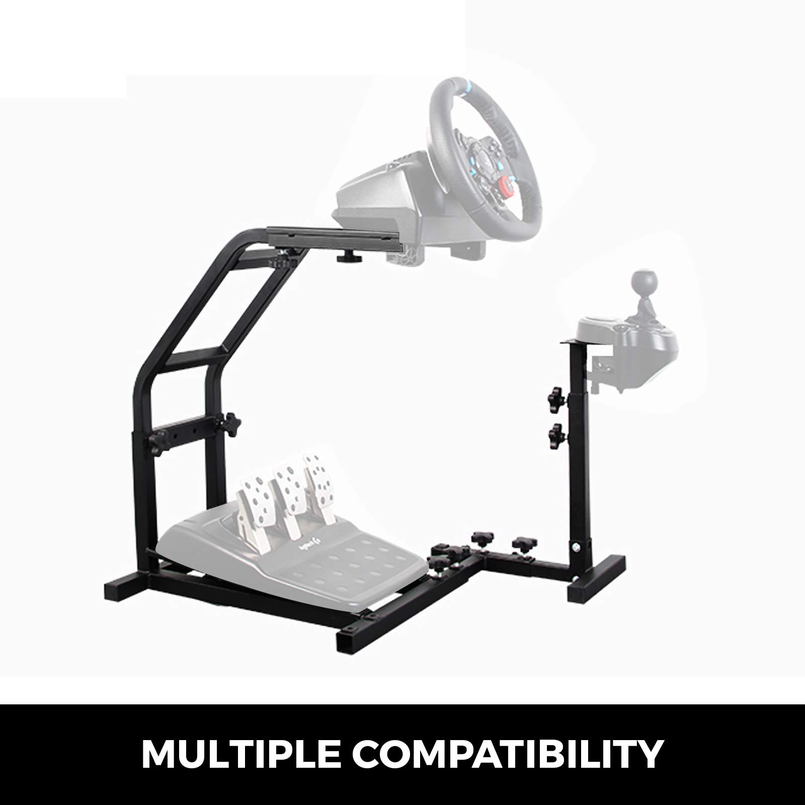 VEVOR Stojak na kierownicę symulatora wyścigów dla Logitech G29, G27 i G25 Racing Wheel Pro Stand Racing Wheel Stand z V2 Wsparcie Game Support koła i pedały nie są wliczone w cenę czarny