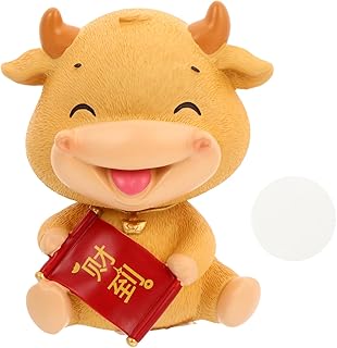 Wakauto 1Pc Bezerro Bobble Cabeça Boneca 2021 Ano Novo Chinês 2021 Ano Novo Zodíaco Carros Brinquedo Bobblehead Ano Novo Vaca Brinquedo Balançando A Cabeça Dança Brinquedo Zodíaco Chinês