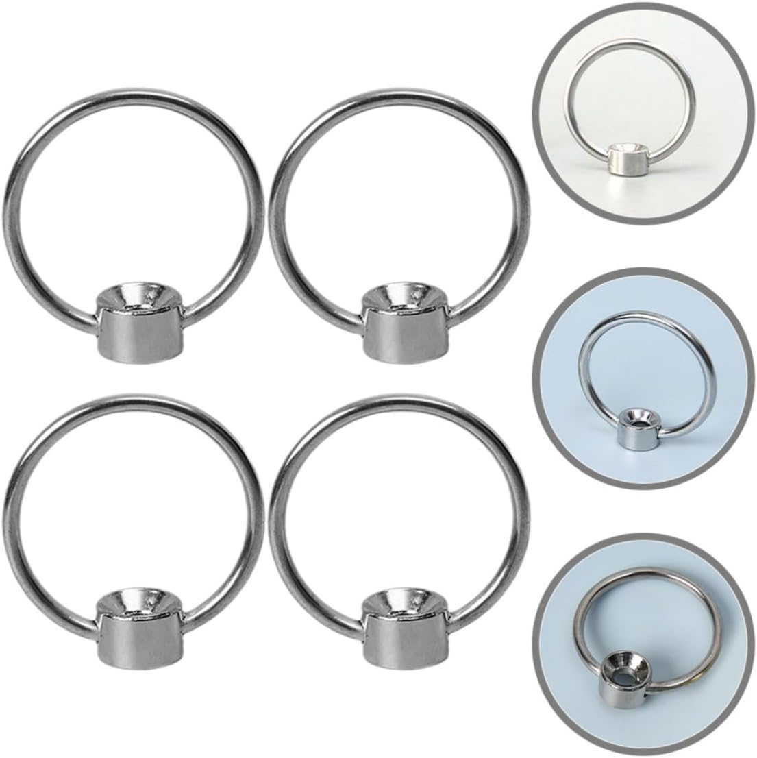 12 Pcs Alloy Pull Tabs Ring Handles for Cutting Boards and Drawer Pulls, Solid Large Size Without Screws, Sturdy Kitchen Cabinet Hardware Accessories for Home Use