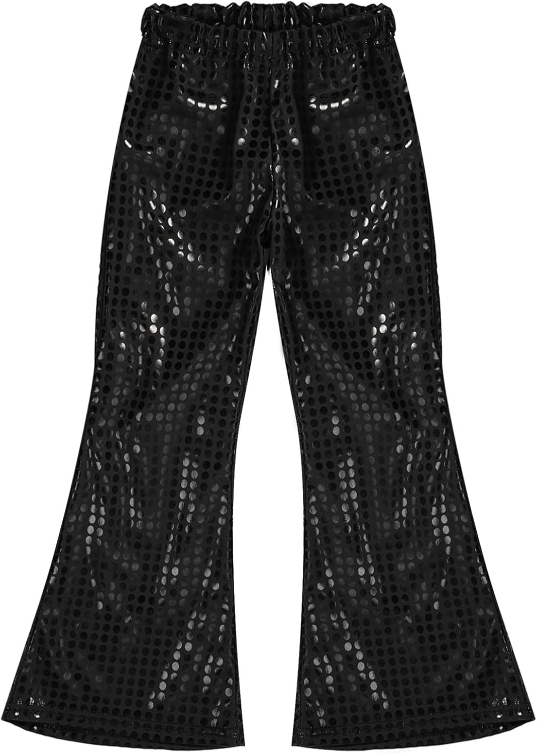 Jhaoyu Kids Boys Girls Shiny Sequins Flares Pants Bell Bottoms Trousers Hip Hop Jazz Dance Costume Streetwear