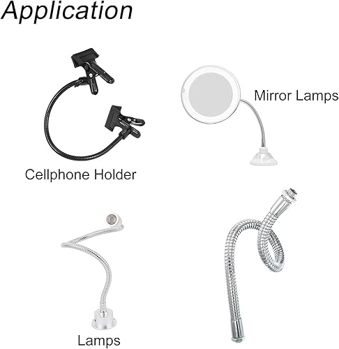 Miniatura 5 de PATIKIL Micrófono de cuello de cisne de 23.6 pulgadas, rosca fina M10M8, manguera universal de metal de 0.315 in, brazo flexible, extensión de tubo
