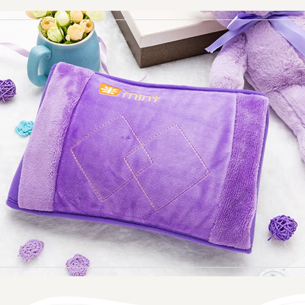 Borsa dell' Acqua Calda Borraccia scaldavita Ricaricabile, con Fodera in Peluche, Removibile e Lavabile, Ricarica Rapida, Mani, Piedi, Collo e Spalle Caldi. (Color : Purple)