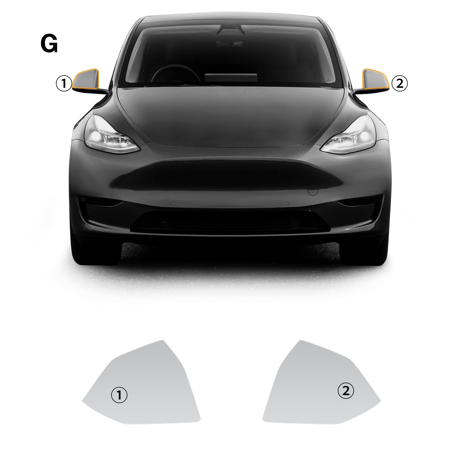 FDAIUN for Tesla Model Y 2020-2023 PPF Precut Gloss Clear Car Paint Protective Film Self Healing TPU HD Film Scratch Protector Exterior Accessories (Car Rearview Mirror 2Pcs)