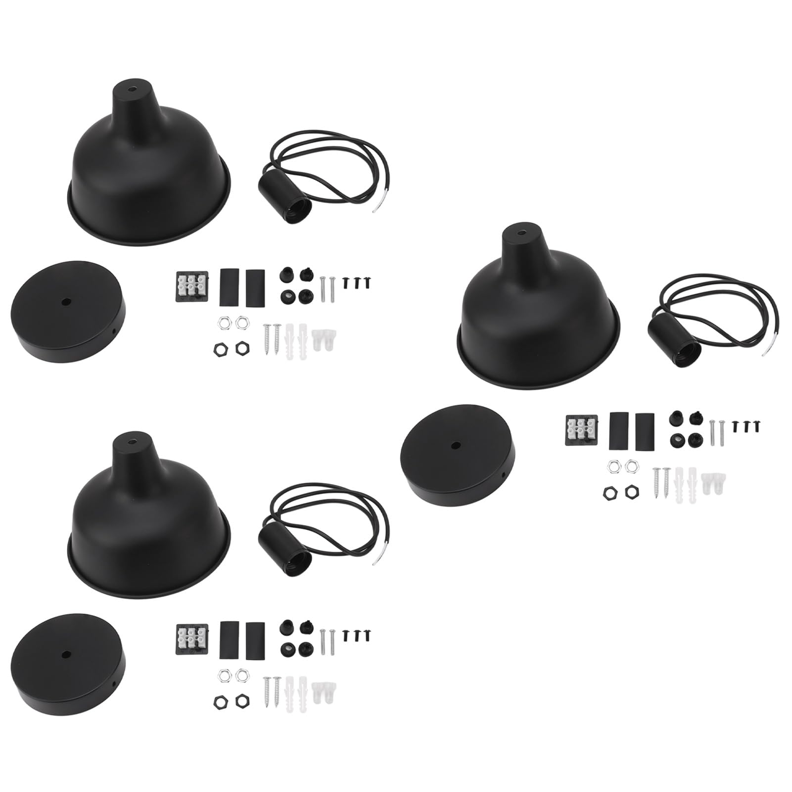 Omabeta Portalámparas Colgante de Granero de 3 Uds, Accesorio de Iluminación de Hierro Industrial con Cuerda Ajustable para Bares y Restaurantes Domésticos