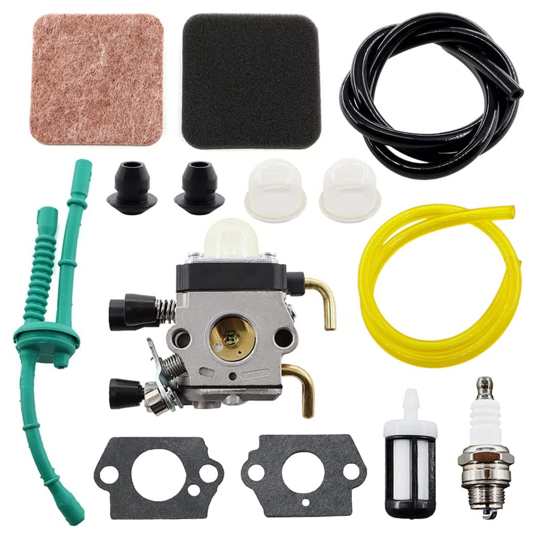 MCHNIC Carburateur avec filtre à air jeu de tuyaux de carburant pour STIHL HS75 HS80 HS85 HL75 HL75K FH75 HT70 HT75 KM80 KM85 KM85R SP80 SP85 FC75 FC85 FS75 FS85 Taille-haie