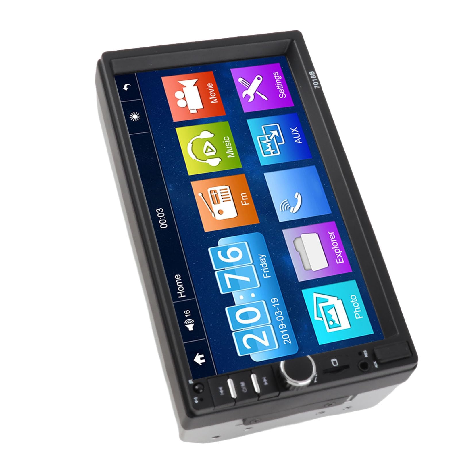 7-Zoll-Touchscreen-Head-Unit-Multimedia-Receiver mit kabellosem Carplay und Android Auto, DC 12 V Auto-MP5-Player, Bluetooth-Freisprechfunktion, FM-Transmitter, 1024 x 600 (Typ C)