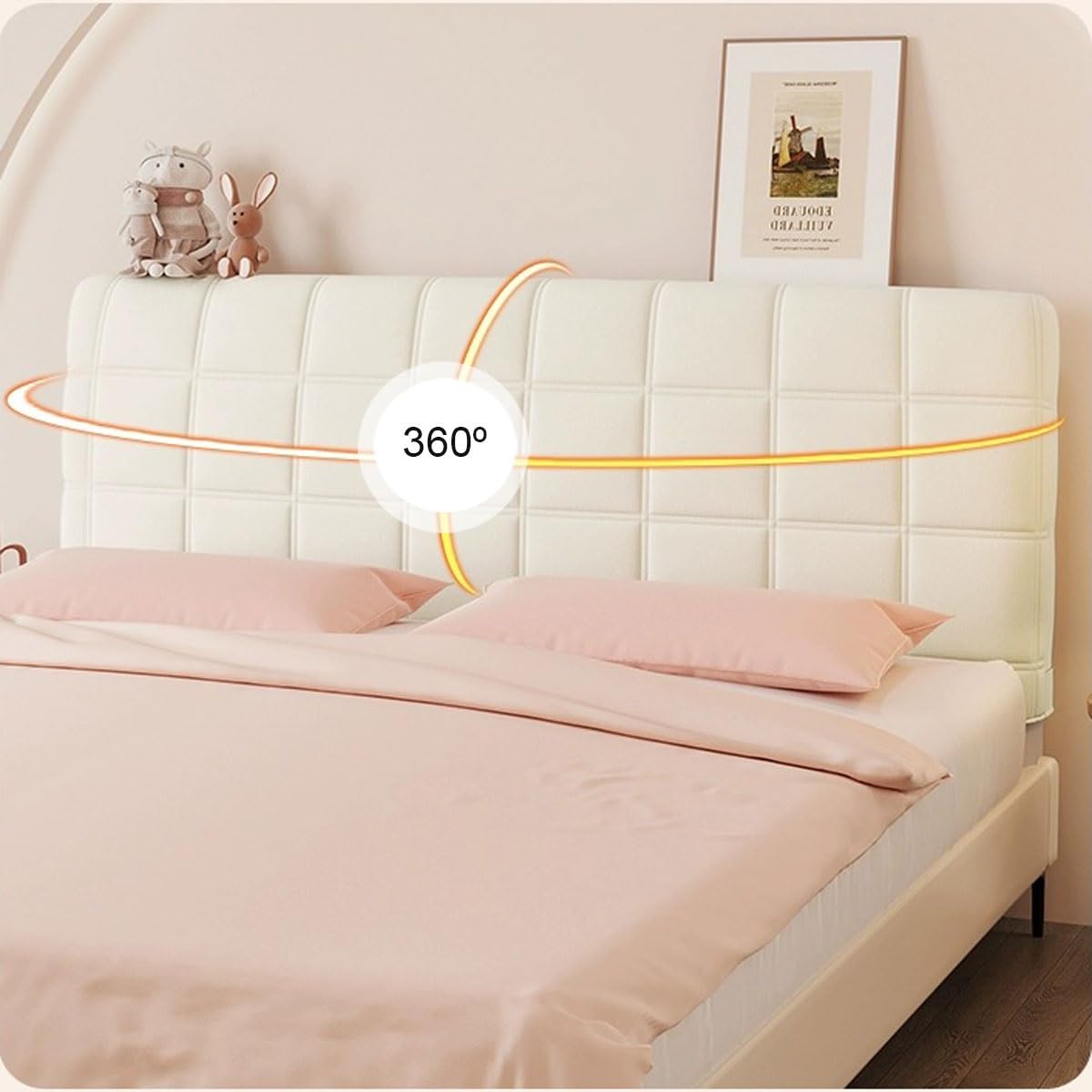 Bett Kopfteil Bezug Stretch Bettkopfteil Hussen 220/160/180cm Modischer Jacquard Staubdichte Bett Kopfteil Abdeckung, Bett Kopfteil Gepolstert Bezug All-Inclusive Kopfteilbezug ( Color : J , Size : 20