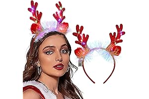 Aceorna Light Up Christmas Antler Headband