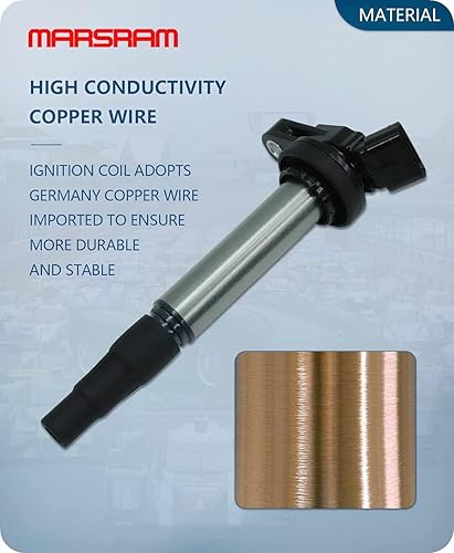 Vista 35 de Marsram Paquete de bobinas de encendido UF487 y doble bujía de iridio para Toyota Lexus 2005-2018 Camry Highlander Avalon Rav4 Sienna Venza RX350