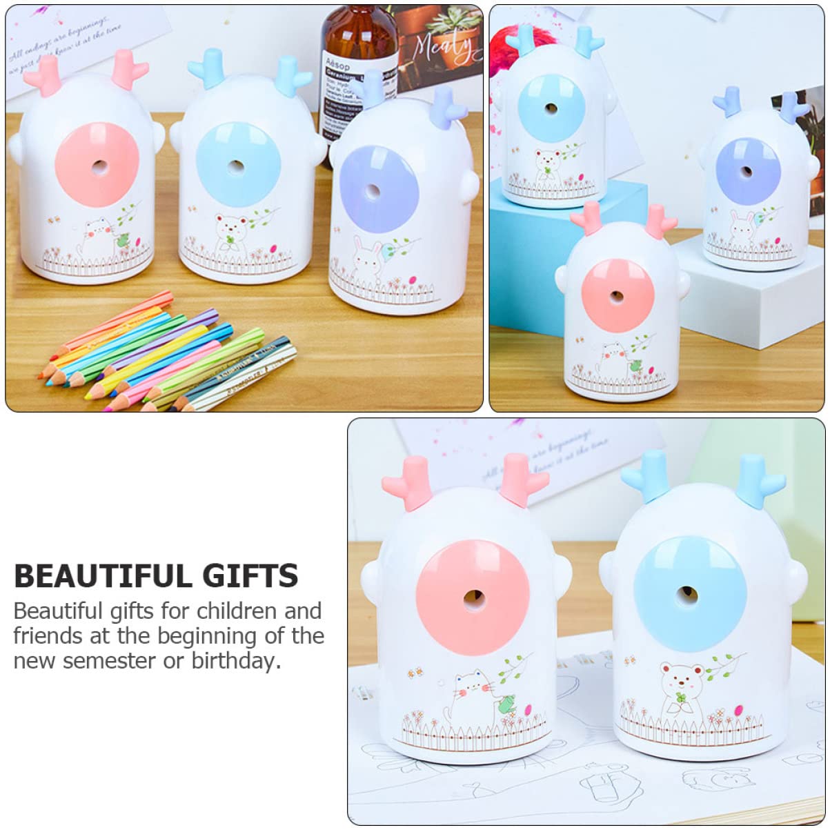 Ciieeo 3pezzi Temperamatite Animale Creativo Per Scuola Ufficio e Casa Resistente e Compatto Design Carino Per Studenti Per Compleanni e Festività