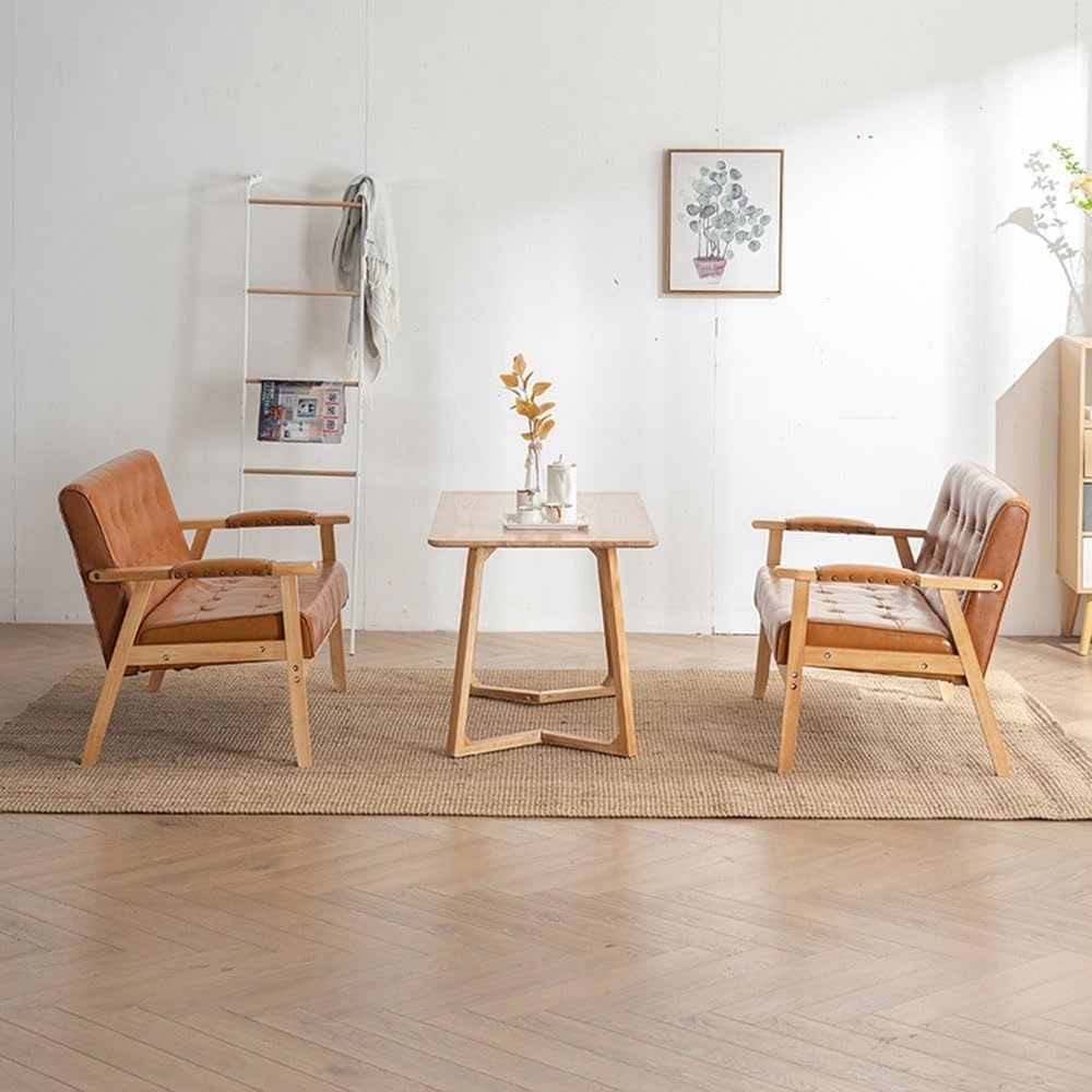 Piccola poltrona moderna – Sedia semplice per il tempo libero per adulti sedia da lettura in legno salvaspazio divano per soggiorno accogliente design Rojo