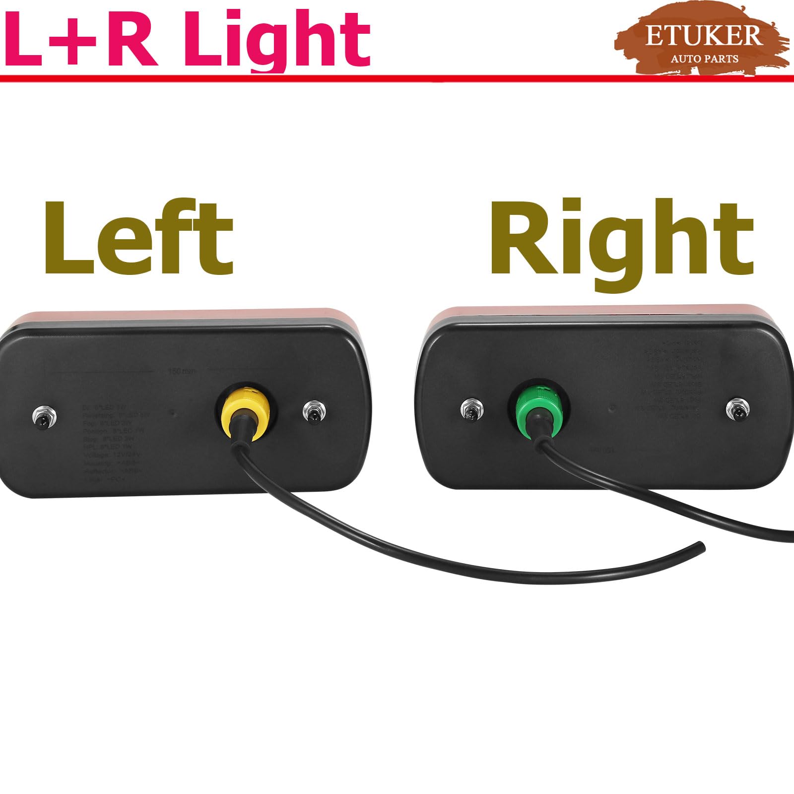 Kit Fanali Posteriori Rimorchio LED 12/24v 7Funzione Fendinebbia Posteriore/Luce Retromarcia/Luci Targa
