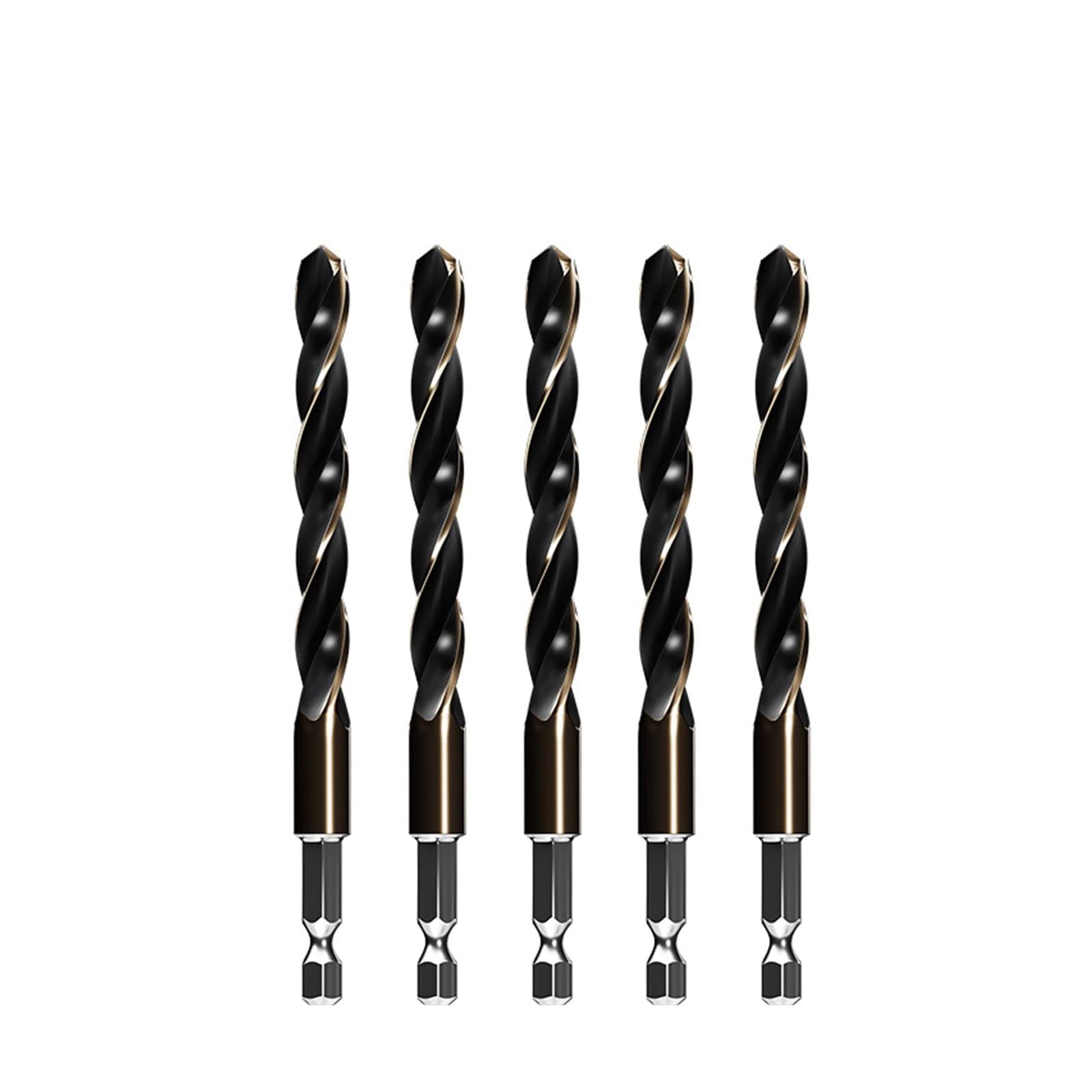 ZZSRJ Jeu de forets hélicoïdaux à Tige hexagonale Bois métal Trou Cutter Noyau Outil de Forage Cobalt forets 2 3 4 5 6 7 8 9 10 12mm HSS (Color : 10mm 5pcs)