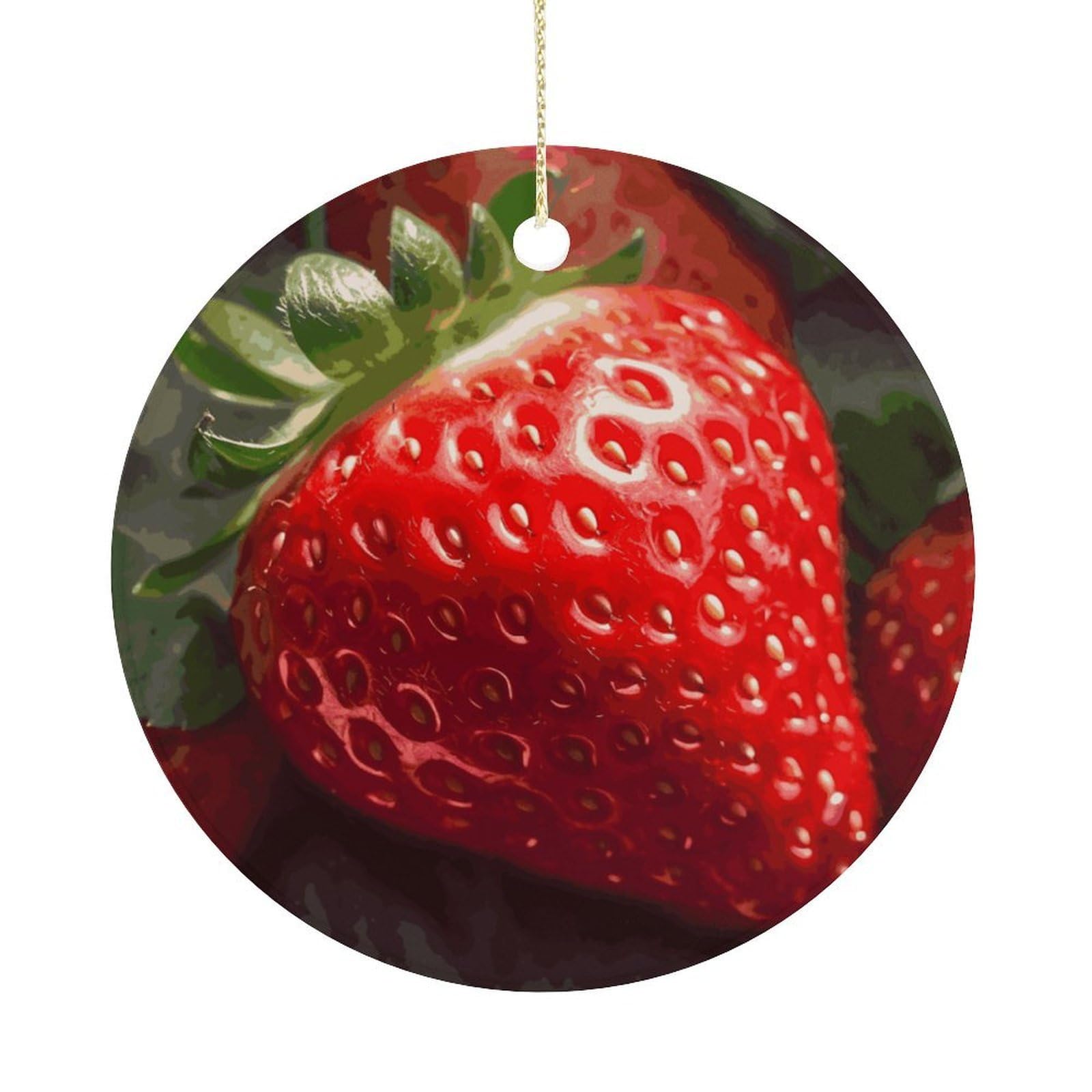 Adfgyerh Women's Style Strawberry2 Hanging Ceramic Ornaments, Christmas Tree Decorations, Funny Home Decor Gifts For Sisters & Work Best Friends
