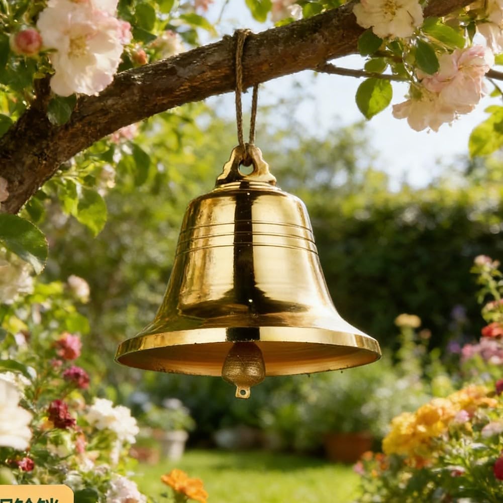 Windglocke Hängendes Ornament,Garten Windspiel,Kupferne Windspiele Mit Gravur Korrosionsbeständige Glocken Für Zuhause, Yoga & Feste – Klarer Resonanzton, Hängend Als Für Deko(7-inch copper bell)